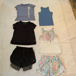 Athletic Kids' Apparel Set - Black, Blue, and Multicolor, Size Large (10-12)